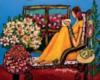 Shazly Khan, When home makes you feel special and loved, 24 x 30 Inch, Acrylic on Canvas, Figurative Paintings, AC-SZK-140